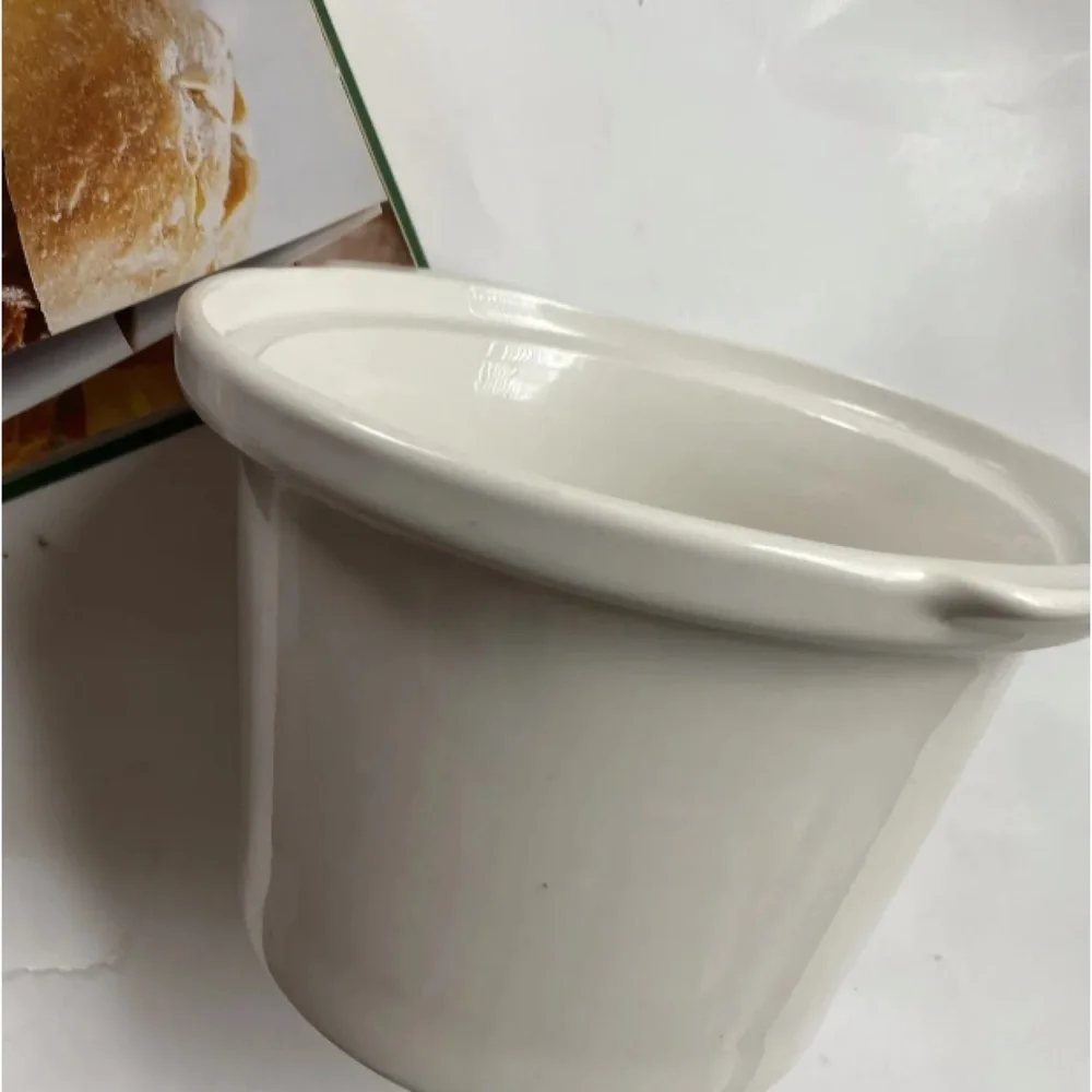 Vintage Medium Plain White Stoneware Tall Crock Unmarked 5 Quart